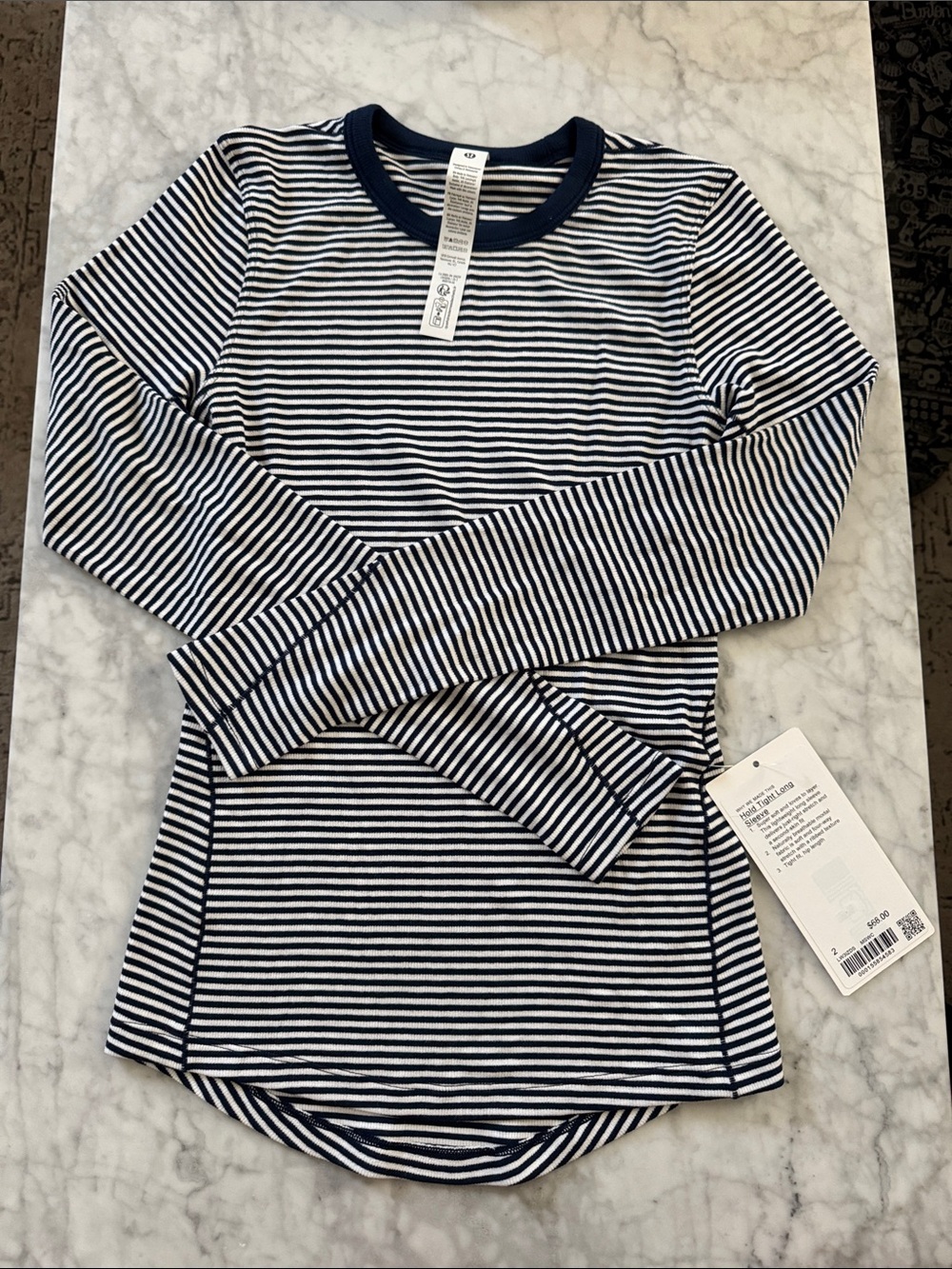 NWT New Lululemon Hold Tight Long sleeve shirt Tee - Navy blue 2 small
